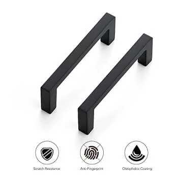 Ravinte Matte Black Cabinet Pulls - 10 Pack for Kitchen