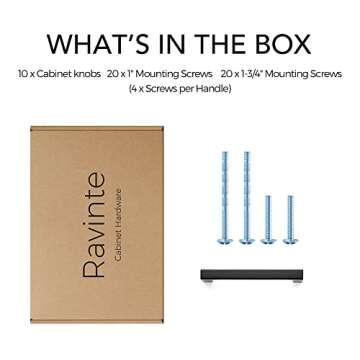 Ravinte Matte Black Cabinet Pulls - 10 Pack for Kitchen