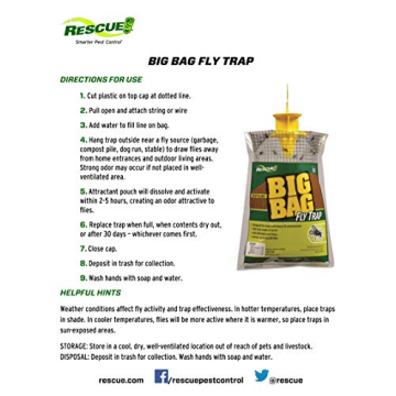 RESCUE! Big Bag Fly Trap - Disposable Outdoor Solution