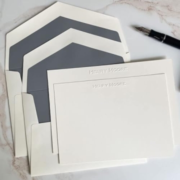 Elegant Personalized Embossed Stationery Set - 100 Pieces