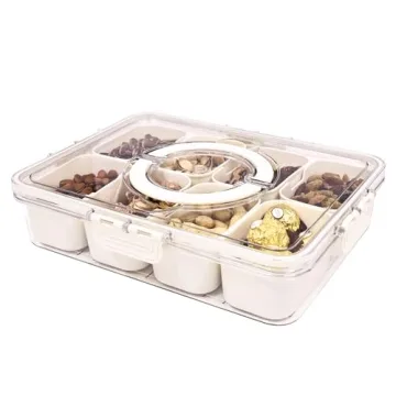 Yuroochii 8-Compartment Snack Box Portable with Lid