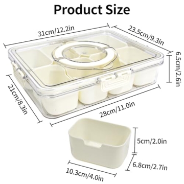Yuroochii 8-Compartment Snack Box Portable with Lid