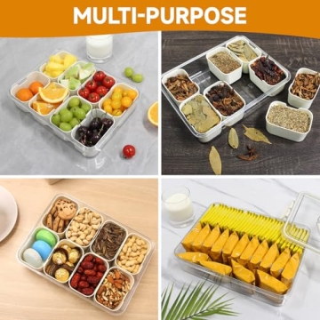 Yuroochii 8-Compartment Snack Box Portable with Lid