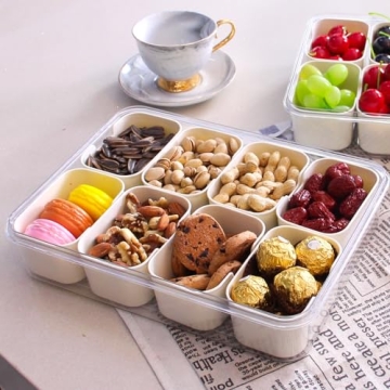 Yuroochii 8-Compartment Snack Box Portable with Lid