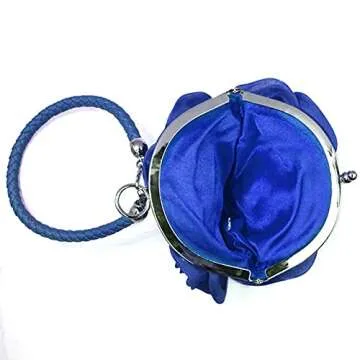 Goclothod Rose Shaped Satin Clutch for Women