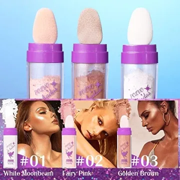 3 Colors Highlighter Powder Stick Set for Shimmering Glow