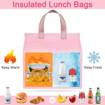 Deegotech Lunch Bag Women, 2Pack Large Insulated Lunch Box, Reusable Cooler Bags for Adult Men, Leak...