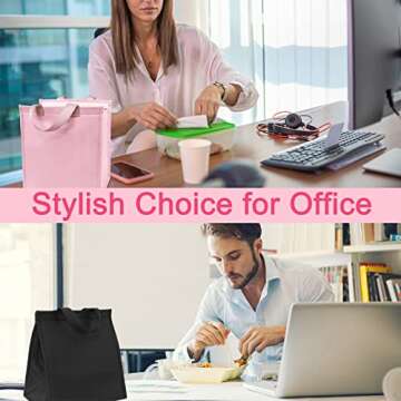 Deegotech Lunch Bag Women, 2Pack Large Insulated Lunch Box, Reusable Cooler Bags for Adult Men, Leakproof Lunch Tote Bags for Work Office Camping Picnic [Pink+Black]