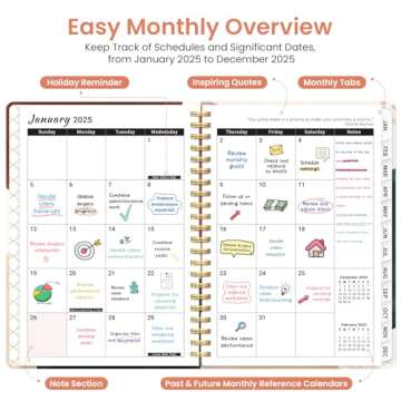 2025 Planner - Weekly and Monthly Planner, January 2025 to December 2025, Spiral Bound 2025 Calendar...