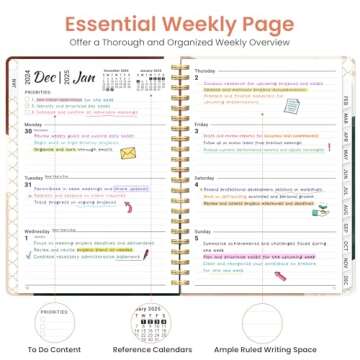 2025 Planner - Weekly and Monthly Planner, January 2025 to December 2025, Spiral Bound 2025 Calendar Planner Book, Inner Pocket, Perfect for Office Home School Supplies - A5 (6.3" x 8.5"), Ocean