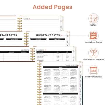 2025 Planner - Weekly and Monthly Planner, January 2025 to December 2025, Spiral Bound 2025 Calendar Planner Book, Inner Pocket, Perfect for Office Home School Supplies - A5 (6.3" x 8.5"), Ocean