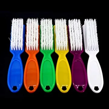 6 Pcs Nail Brush Set - Comfortable Grip & Vibrant Colors