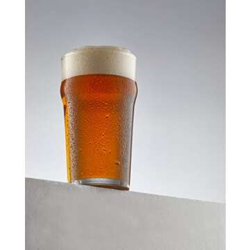 JoyJolt Grant 19oz Beer Pint Glasses Set of 4. Large Beer Pint Glass Capacity in a Traditional Pub Drinking Glasses Design. Oversized Beer Glasses Set for Guinness, Stout, and Big Craft Beer Glasses