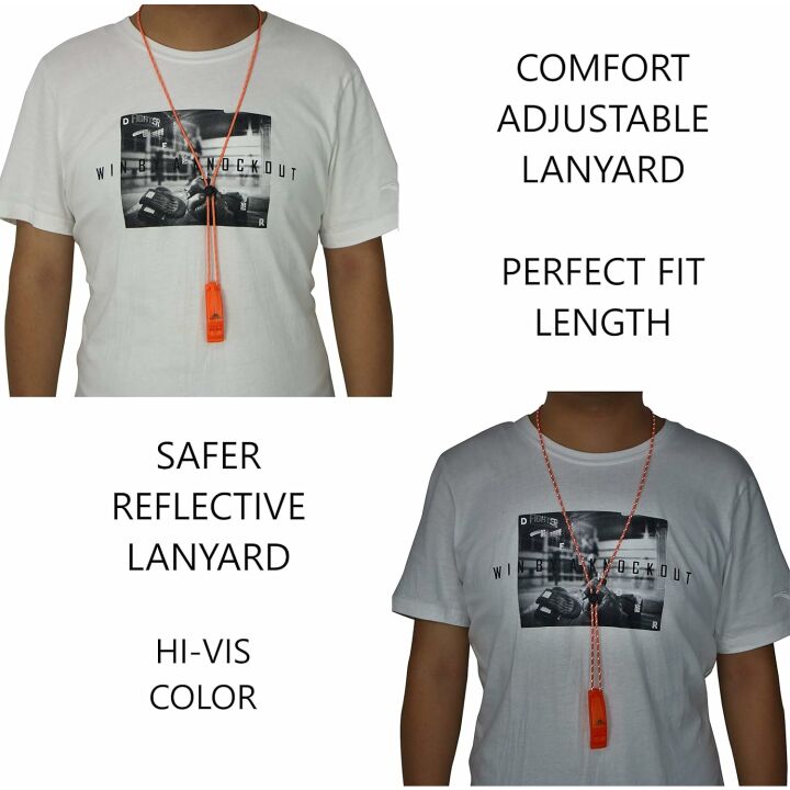 Emergency Whistles with Lanyard - 2 Pack Safety Gear