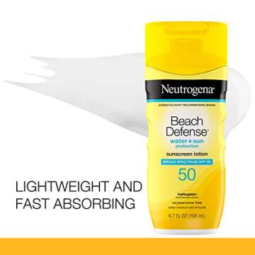 Neutrogena Beach Defense Water-Resistant Sunscreen Lotion with Broad Spectrum SPF 30, Oil-Free and P...
