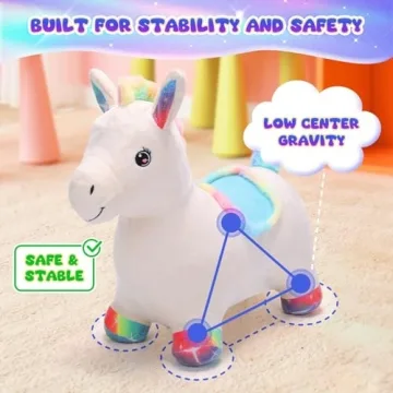EagleStone Plush Unicorn Bouncy Hopper for Toddlers