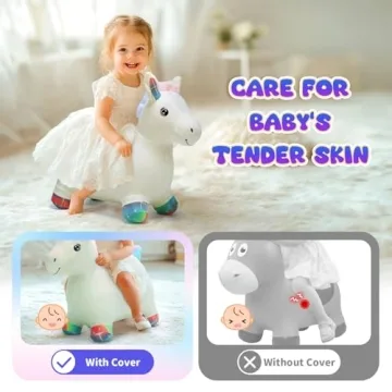 EagleStone Plush Unicorn Bouncy Hopper for Toddlers