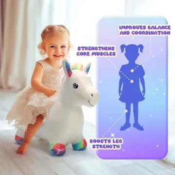 EagleStone Plush Unicorn Bouncy Hopper for Toddlers