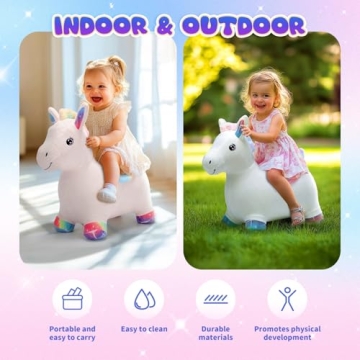 EagleStone Plush Unicorn Bouncy Hopper for Toddlers
