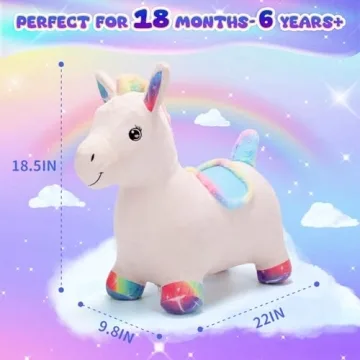 EagleStone Plush Unicorn Bouncy Hopper for Toddlers