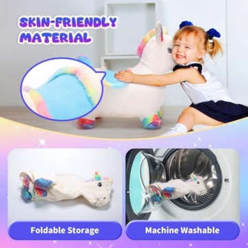 EagleStone Plush Unicorn Bouncy Hopper for Toddlers