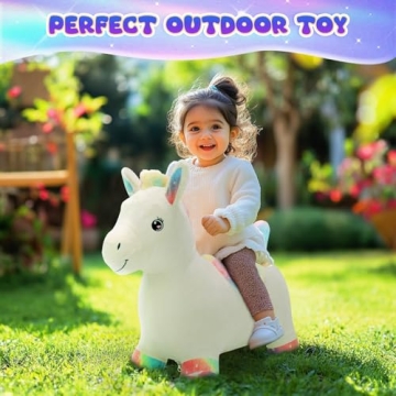 EagleStone Plush Unicorn Bouncy Hopper for Toddlers
