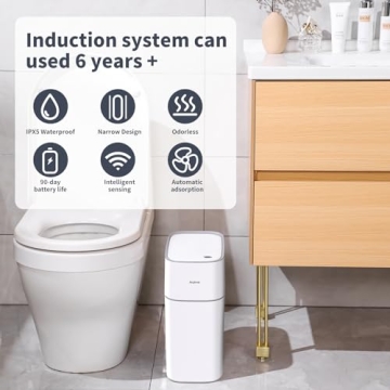 MOPUP Touchless Motion Sensor Trash Can for Small Spaces