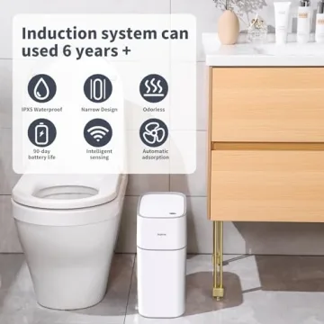 MOPUP Touchless Motion Sensor Trash Can for Small Spaces