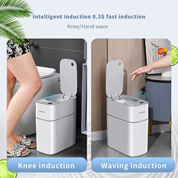 MOPUP Touchless Motion Sensor Trash Can for Small Spaces