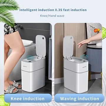 MOPUP Touchless Motion Sensor Trash Can for Small Spaces