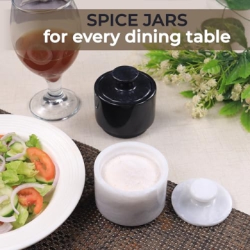 Elegant Marble Salt Cellar for Kitchen Décor and Storage
