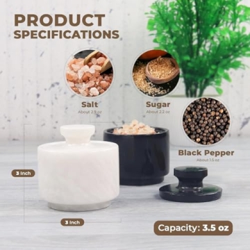 Elegant Marble Salt Cellar for Kitchen Décor and Storage