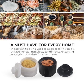 Elegant Marble Salt Cellar for Kitchen Décor and Storage