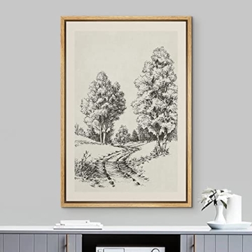 IDEA4WALL Framed Canvas Spring Forest Wall Art 16"x24"