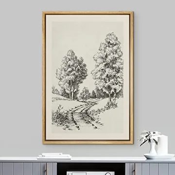 IDEA4WALL Framed Canvas Spring Forest Wall Art 16"x24"