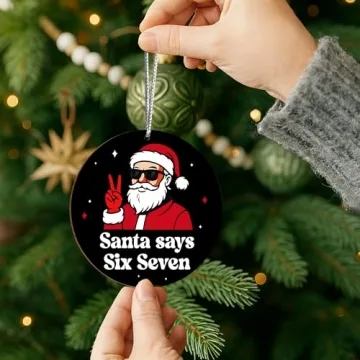 Funny Santa Six Seven Meme Ornament for Christmas 2025