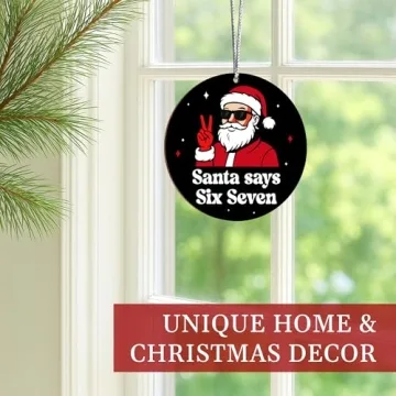 Funny Santa Six Seven Meme Ornament for Christmas 2025