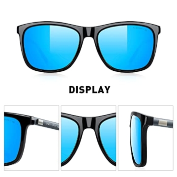 MERRY'S Unisex Polarized Aluminum Sunglasses Vintage Sun Glasses For Men/Women S8286 (Blue, 56)
