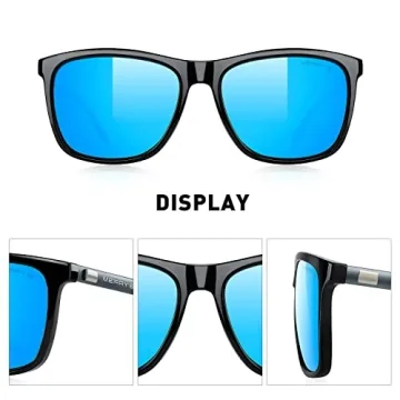 MERRY'S Unisex Polarized Aluminum Sunglasses Vintage Sun Glasses For Men/Women S8286 (Blue, 56)