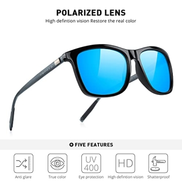 MERRY'S Unisex Polarized Aluminum Sunglasses Vintage Sun Glasses For Men/Women S8286 (Blue, 56)