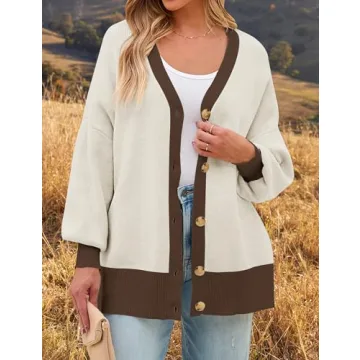 ZESICA Casual Open Front Knitted Cardigan for Women