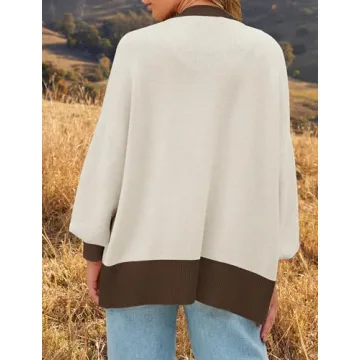 ZESICA Casual Open Front Knitted Cardigan for Women