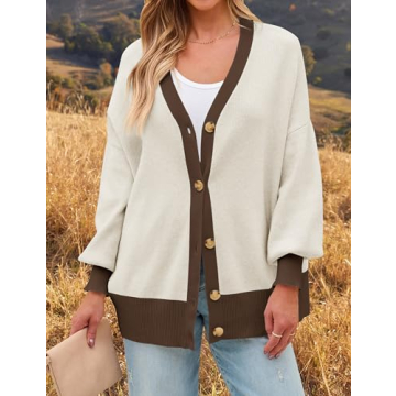 ZESICA Casual Open Front Knitted Cardigan for Women