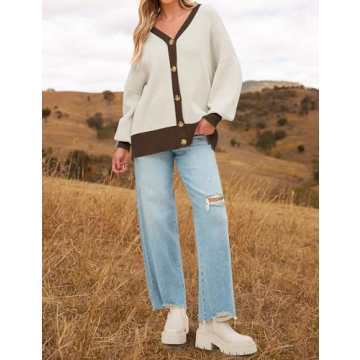 ZESICA Casual Open Front Knitted Cardigan for Women