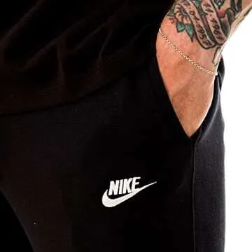 Nike Men's Sportswear Open Hem Club Pants, Black/White, Medium