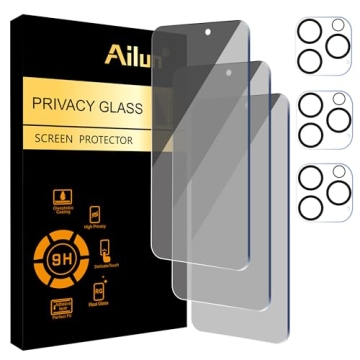 Ailun Privacy Screen & Camera Lens Protectors for iPhone 16 Pro Max