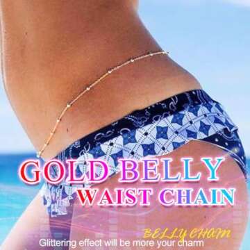 Nicute Gold Waist Chain Beaded Belly Chain Body Waist Chains Accessories for Women