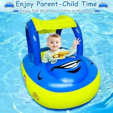 iGeeKid Baby Pool Float with Canopy for Infants
