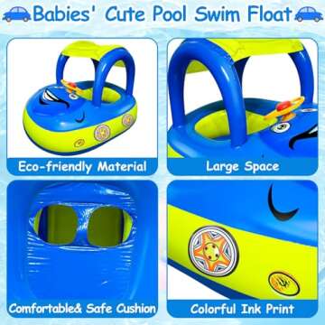 iGeeKid Baby Pool Float with Canopy for Infants