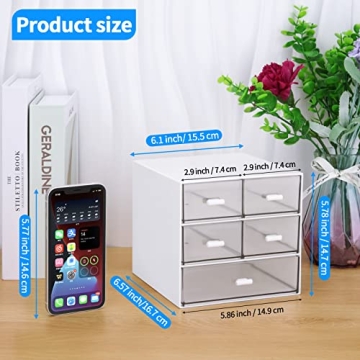 5-Drawer Desk Organizer - Stylish Office and Stationery Storage